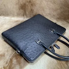 Full Grain Ostrich Leather Document Bag XMBOB12009 image 3