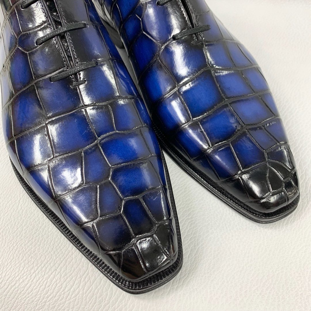 Glossy Alligator Pattern Oxfords Dress Shoes XMBAS12088 image 4