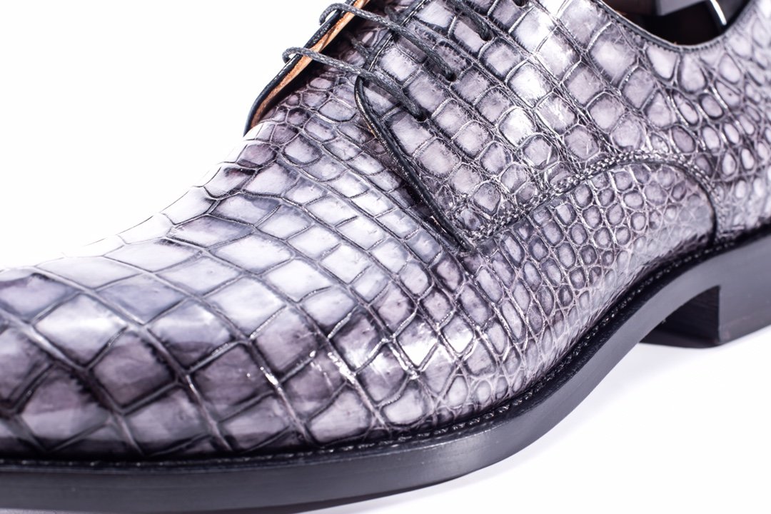 Men Dress Shoes Oxford Alligator Pattern Derby BMGAS12003 image 4