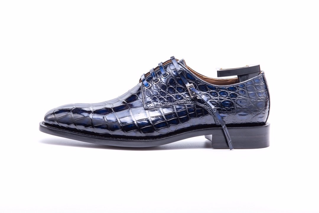 Handmade Classic Office Alligator Leather Dress Shoes BMBAS12005 image 7