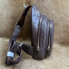 Men Ostrich Leather Chest Pack Bag XMBOB12011 image 6
