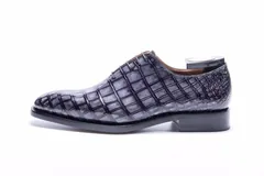 Men’s Low Top Oxford Crocodile Leather Lace Up Shoes BMBAS12012 image 7