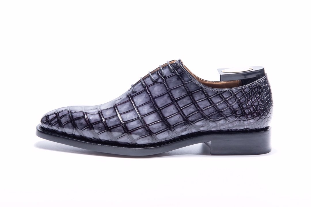 Men’s Low Top Oxford Crocodile Leather Lace Up Shoes BMBAS12012 image 7