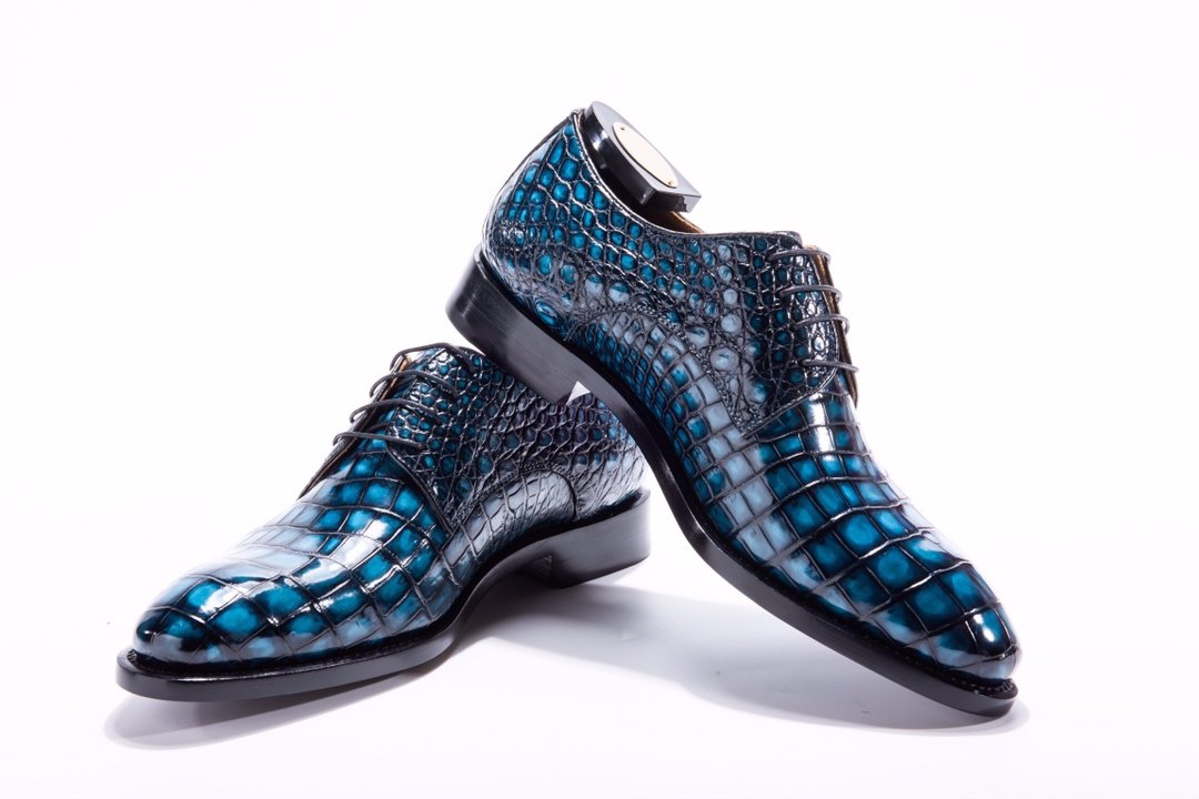 Men’s Dress Derby Shoes Crocodile Skin BMBAS12020 image 6