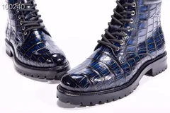 Men’s Crocodile Leather Winter Lace up Classic Boots BMBAS12027 image 6