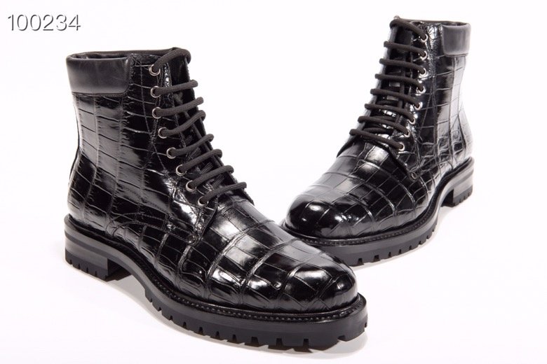 Men Fashion Crocodile Lace-up Boots BMBAS12031 image 5