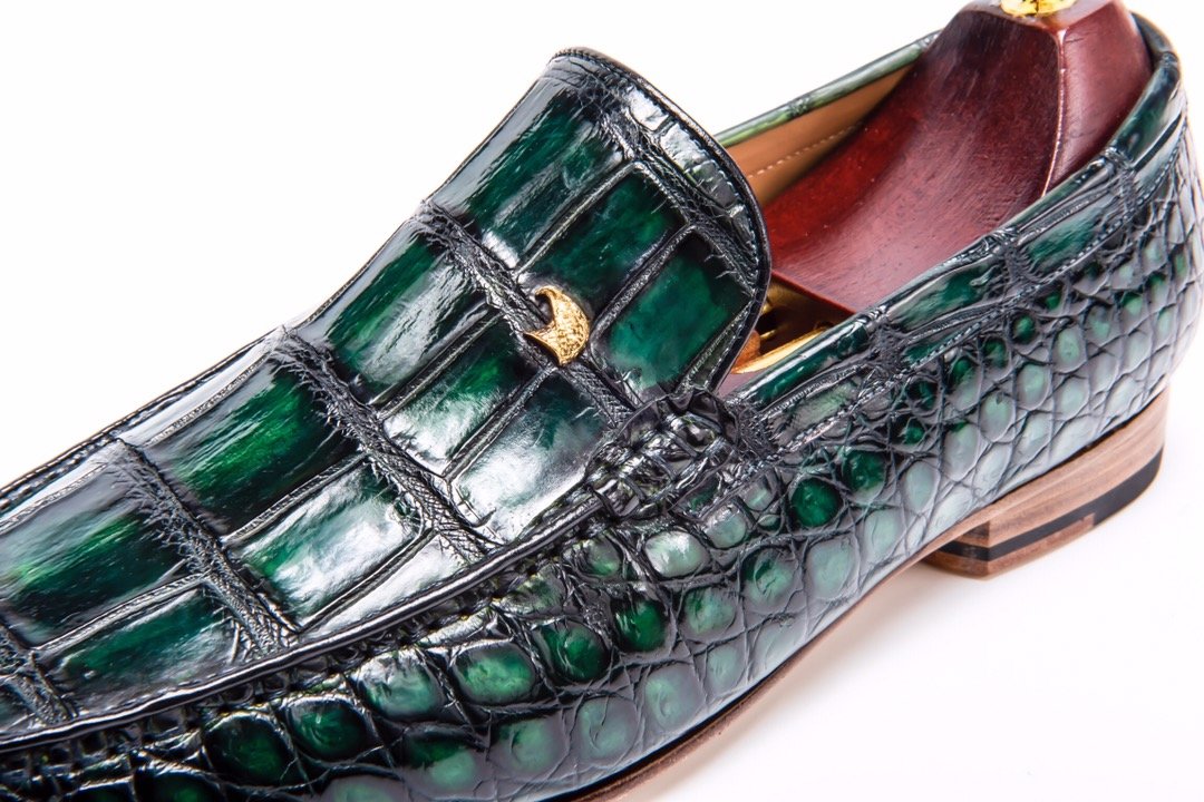 Mens Retro Crocodile Skin Print Loafers BMGAS12034 image 6