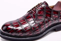 Men’s Crocodile Leather Derby Comfortable Classic Shoes BMBAS12042 image 6
