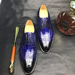 Crocodile Derby Lace Up Dress Shoes BMBAS12047 image 6