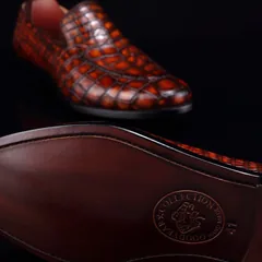 Crocodile Slip On Shoes Casual Leather Shoes BMBAS12049 image 6
