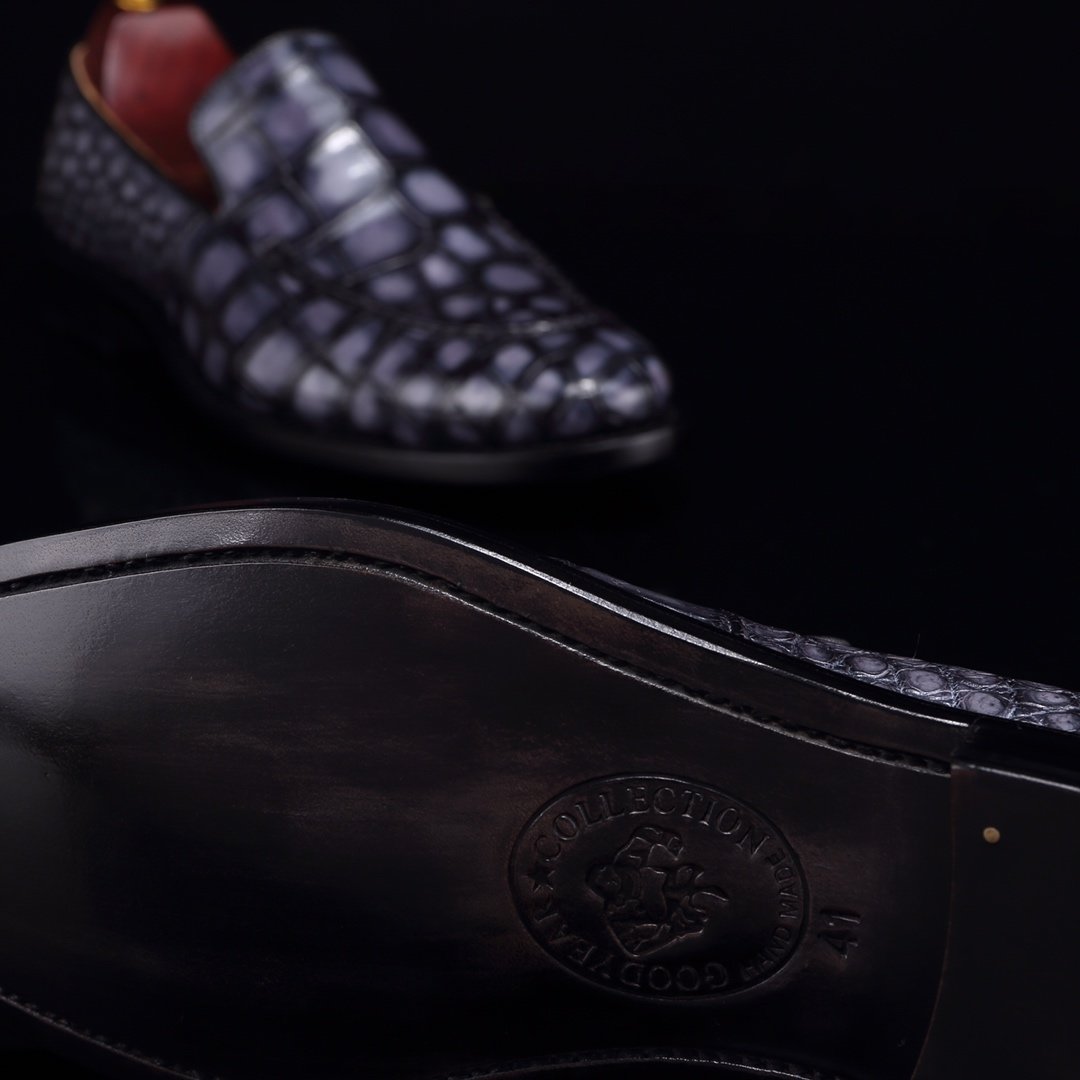 Crocodile Mens Loafers Leather Luxury Shoes BMGAS12051 image 7