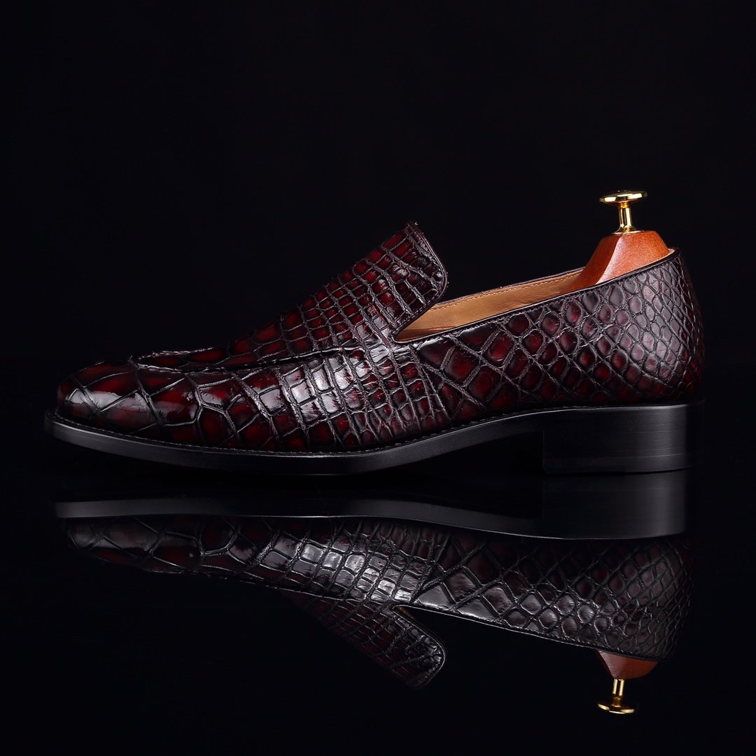 High-End Croc Leather Loafer Flat Shoes BMBAS12052 image 5