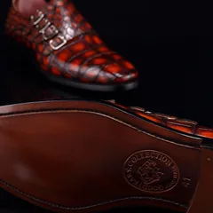 Monk Strap Shoes High-end Leather Crocodile Pattern Shoes BMBAS12054 image 6