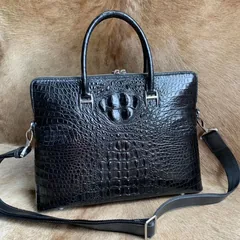 Large Crocodile Leather Laptop Bag XMBAB12019 image 4