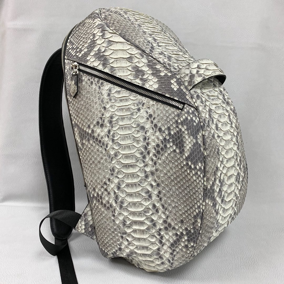Python Leather Backpack Beige XMWPB12034 image 7