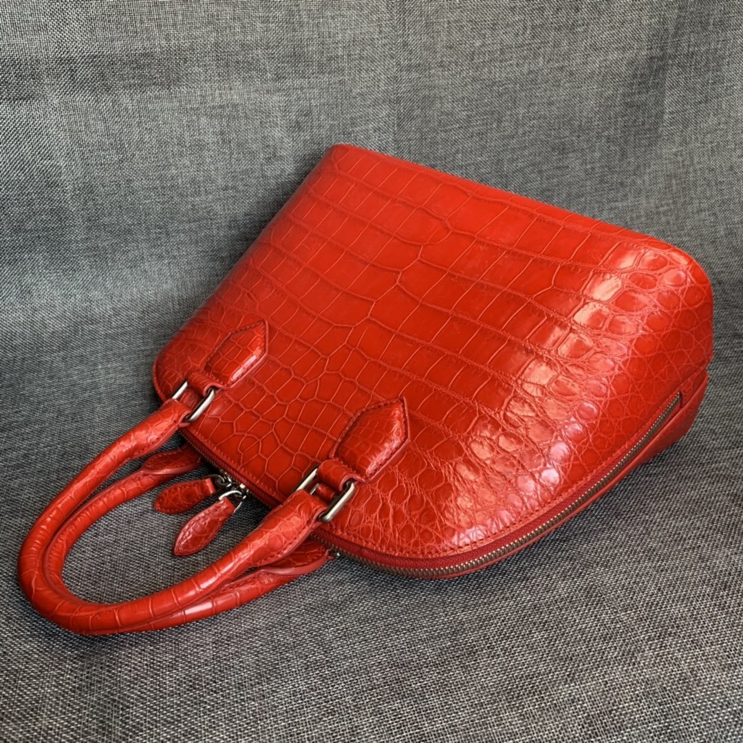 Womens Alligator Double Handle Small Shell Bag XFRAB12044