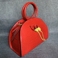 Alligator Leather Shell Clutch Bag XFRAB12049 image 5