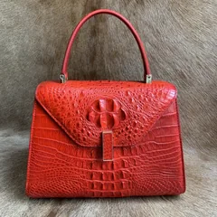 Crocodile Leather Stylish Buckle Handle Bags XFCAB12065 image 6