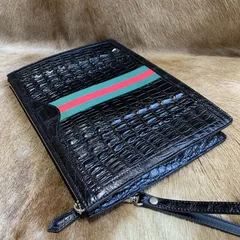Crocodile Leather Zipper Pouch XMBAB12077 image 6