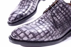 Men Dress Shoes Oxford Alligator Pattern Derby BMGAS12003 image 3