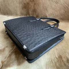 Ostrich Briefcase Bag Black Handbag XMBOB12010 image 6