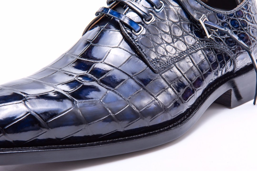 Handmade Classic Office Alligator Leather Dress Shoes BMBAS12005 image 8