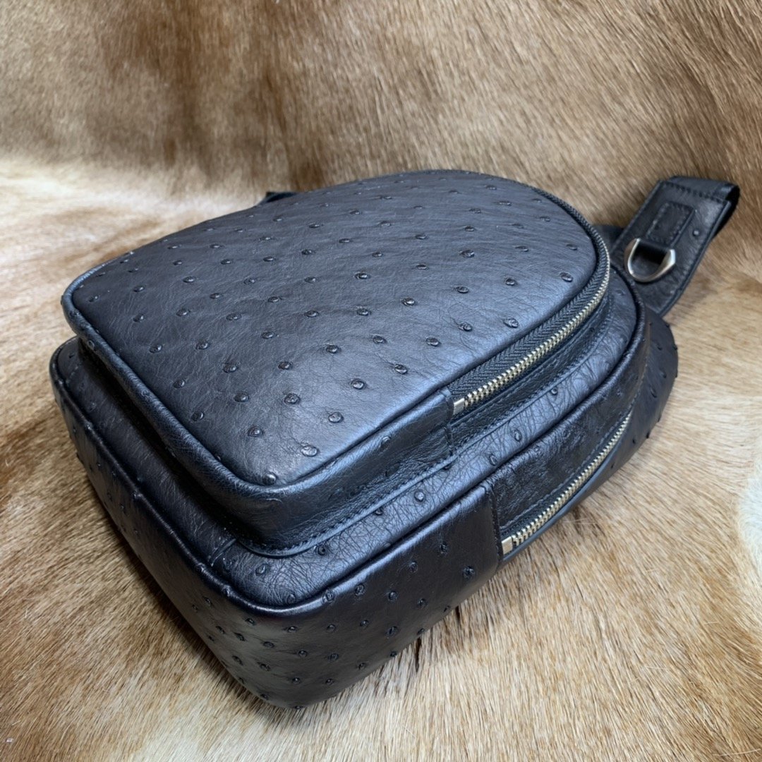 Ostrich Leather Crossbody Backpack XMBOB12012 image 7