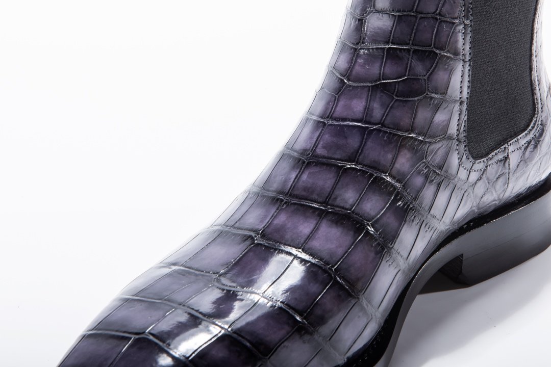 Men’s Crocodile Pointy Toe Pull On Ankle Booties BMPAS12024 image 7