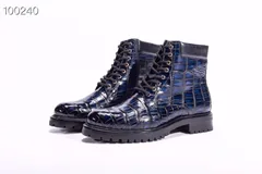 Men’s Crocodile Leather Winter Lace up Classic Boots BMBAS12027 image 7