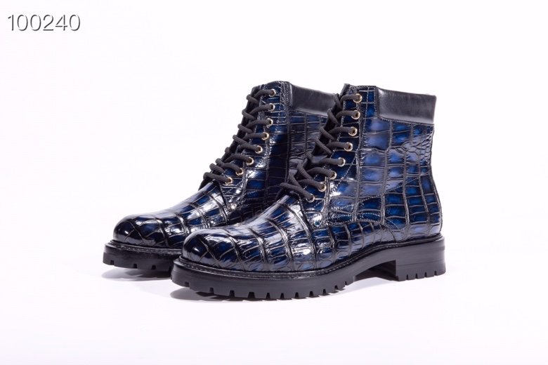 Men’s Crocodile Leather Winter Lace up Classic Boots BMBAS12027 image 7