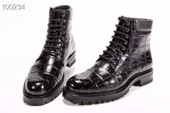 Men Fashion Crocodile Lace-up Boots BMBAS12031 image 6