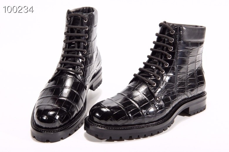 Men Fashion Crocodile Lace-up Boots BMBAS12031 image 6
