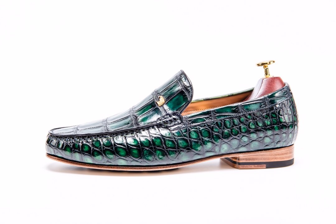 Mens Retro Crocodile Skin Print Loafers BMGAS12034 image 7
