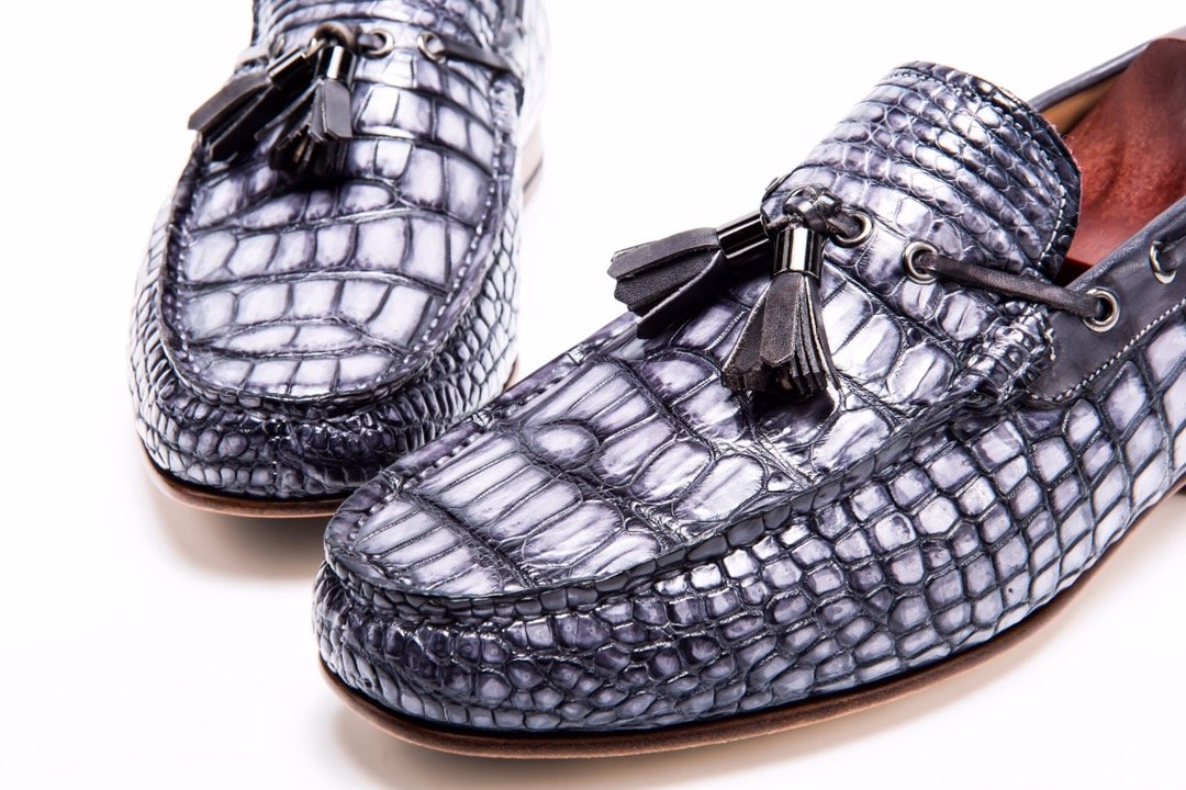 Real Crocodile Leather Tassel Loafers Crocodile Print Shoes BMGAS12035 image 6