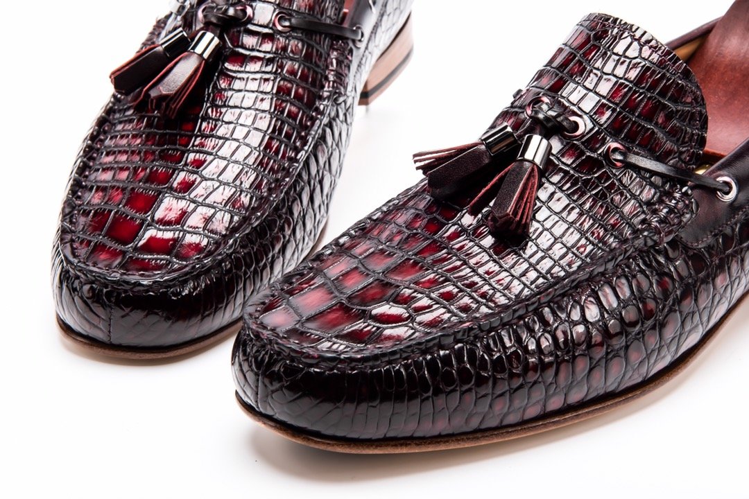 Men’s Genuine Crocodile Tassel Loafers BMBAS12037 image 6