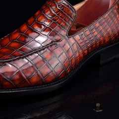 Crocodile Slip On Shoes Casual Leather Shoes BMBAS12049 image 7