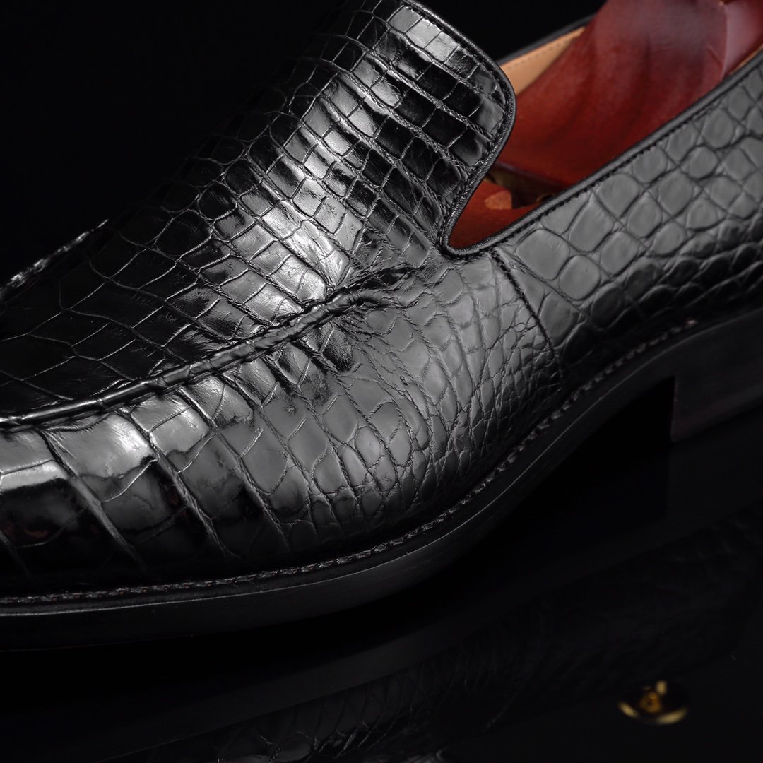 Crocodile Print Loafers Fashion Shoes BMBAS12050 image 7