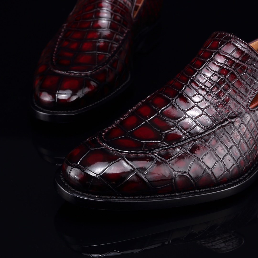 High-End Croc Leather Loafer Flat Shoes BMBAS12052 image 6