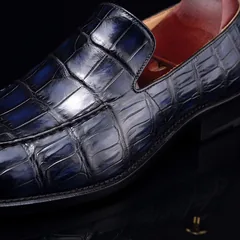 Handcrafted Croc Leather Penny Loafer BMBAS12053 image 8