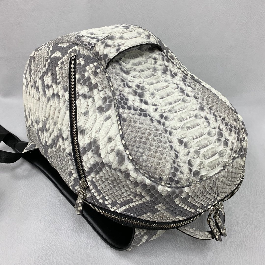 Python Leather Backpack Beige XMWPB12034 image 8