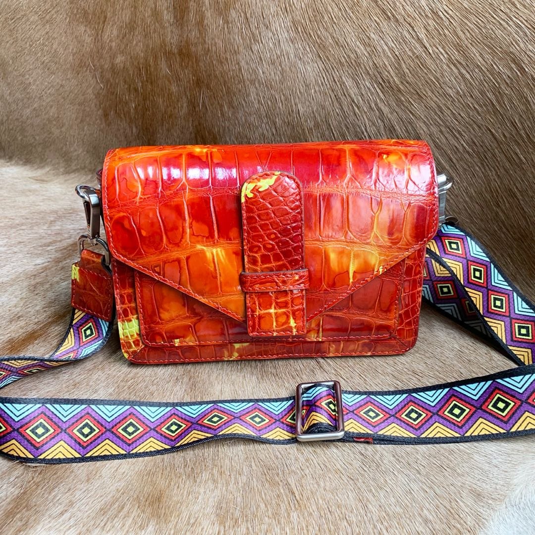 Colorful Chain Alligator Leather Shoulder Bags XFCAB12040