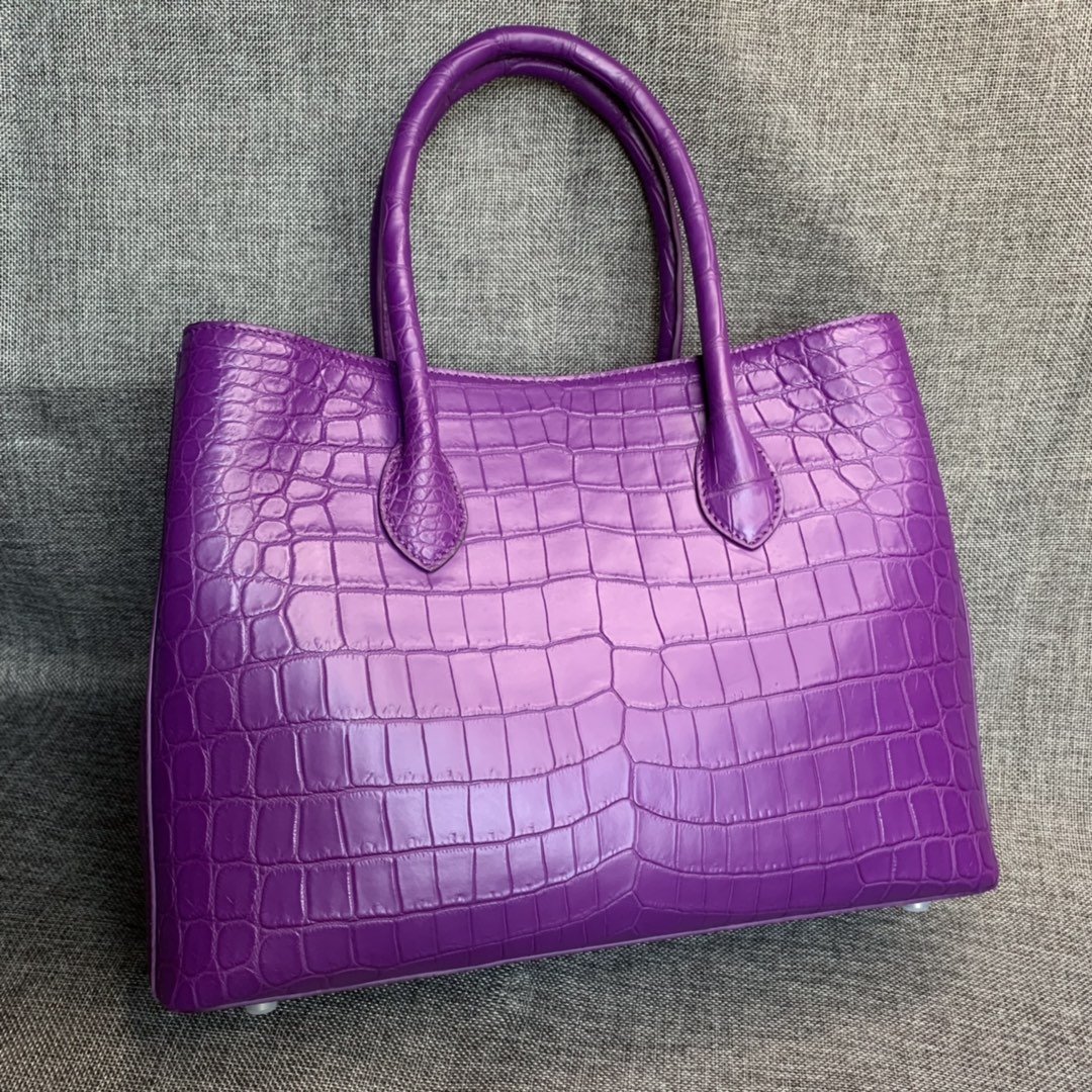 Alligator Leather Tote Handle Bag XFPAB12041 image 7