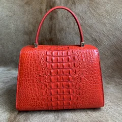 Crocodile Leather Stylish Buckle Handle Bags XFCAB12065 image 7