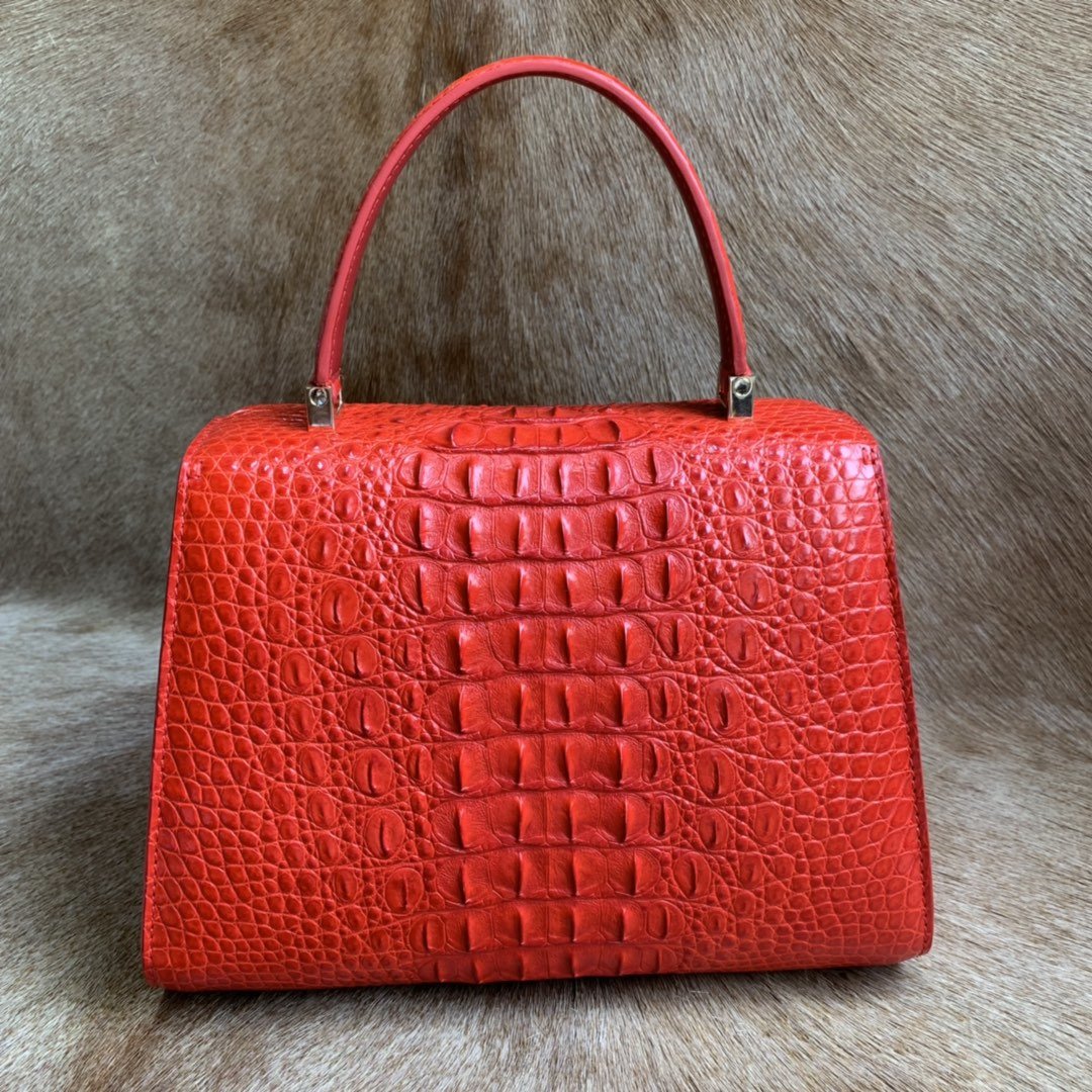 Crocodile Leather Stylish Buckle Handle Bags XFCAB12065 image 7