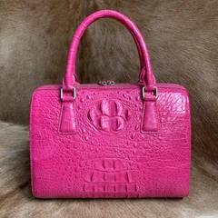 Crocodile Leather Pillow Bags Barrel Handbag XFCAB12067 image 7