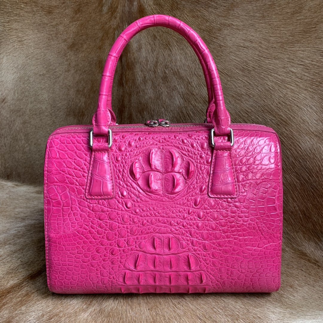 Crocodile Leather Pillow Bags Barrel Handbag XFCAB12067 image 7