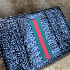 Crocodile Leather Zipper Pouch XMBAB12077 image 7