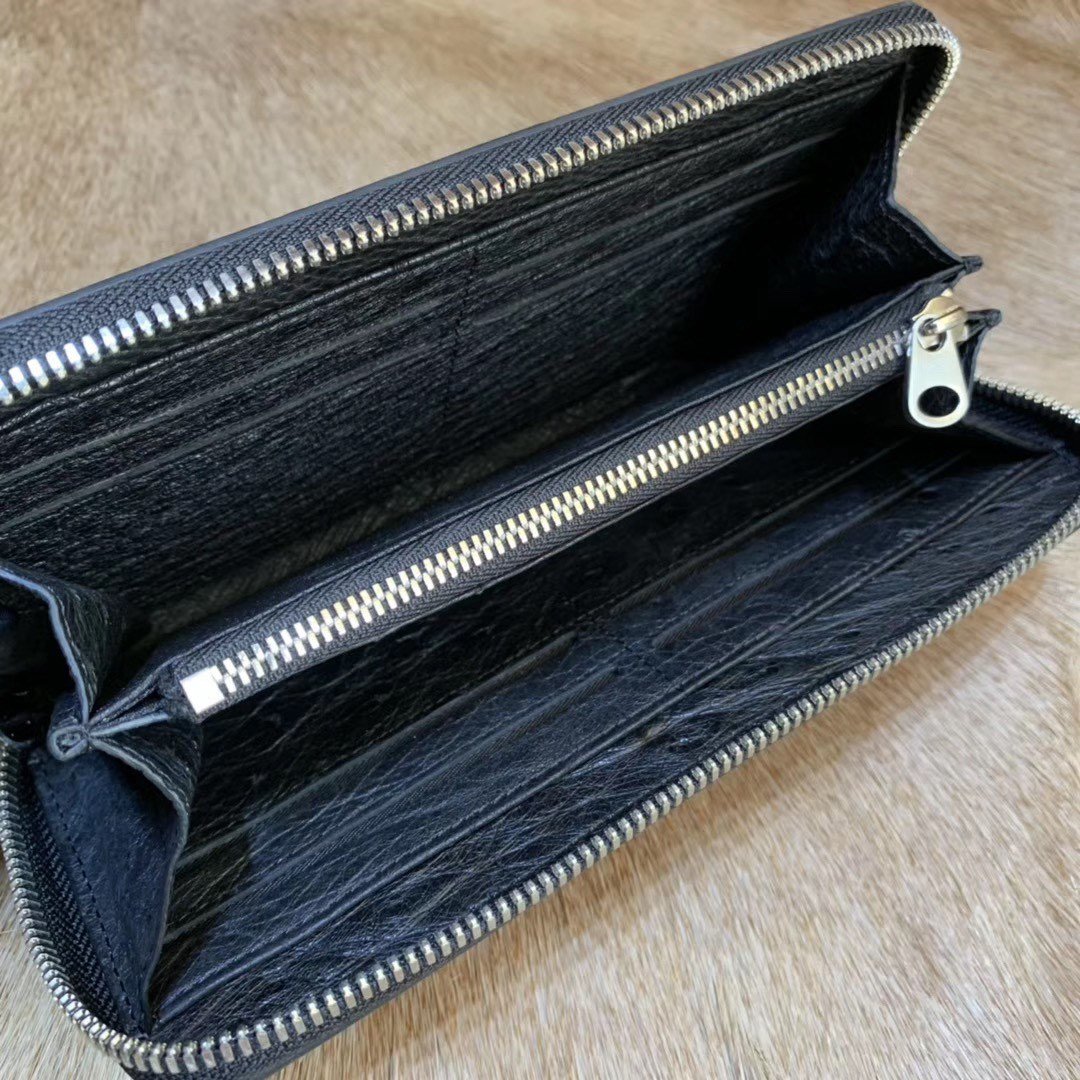 Men’s Long Business Ostrich Leather Wallet XMBOB12086 image 6