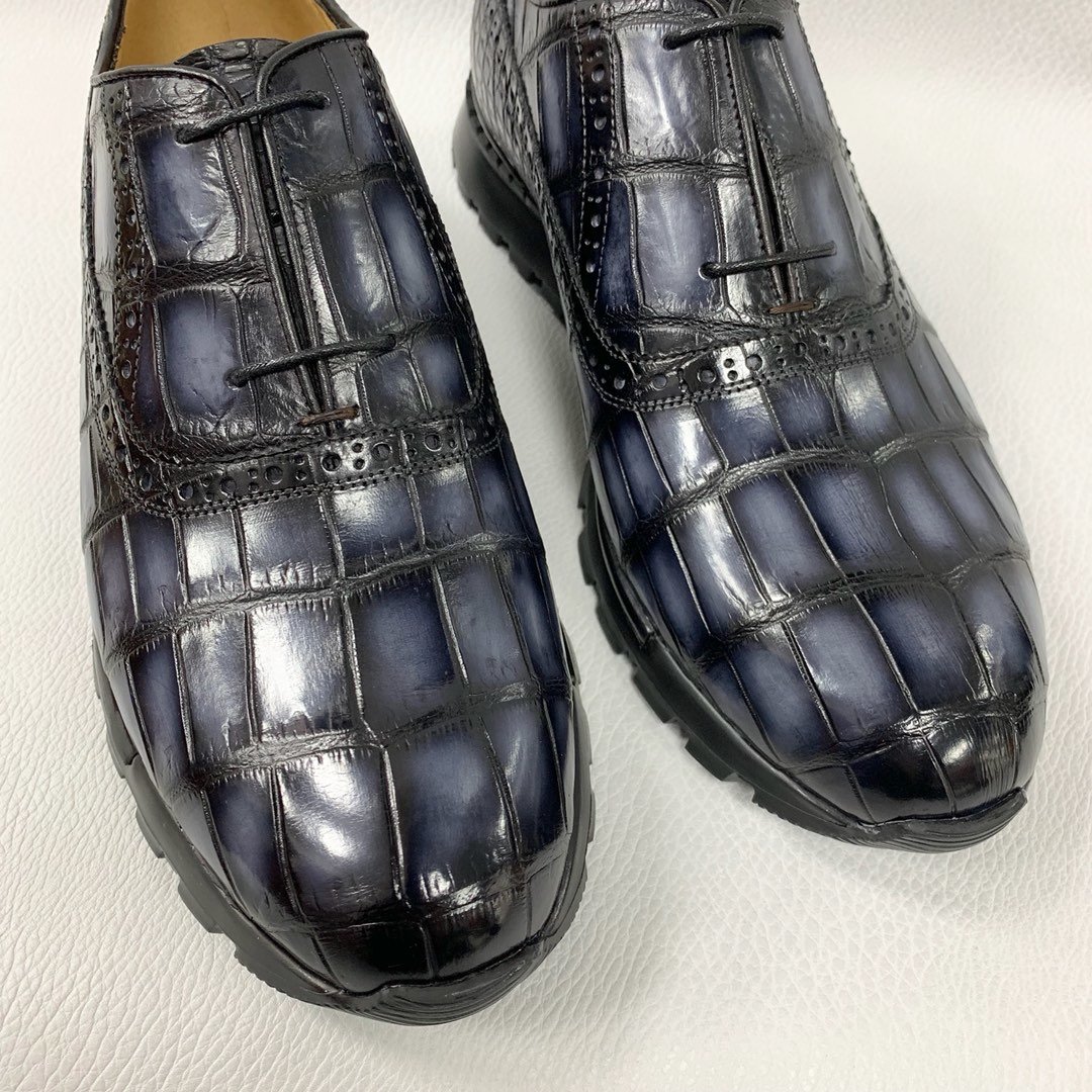 Casual Alligator Leather Oxfords Shoes XMBAS12089 image 7