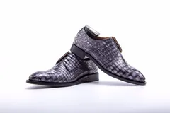 Men Dress Shoes Oxford Alligator Pattern Derby BMGAS12003 image 2